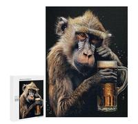 Rompecabezas 500 PCS para Adolescentes Baboon Beer Rompecabezas para Adultos Juguetes De Bricolaje Pero Un Desafío Educativo Divertido Y Humorístico 500 PCS