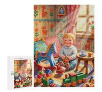 Rompecabezas 500 PCS para Adolescentes Baby Surrounded by Toys in Playroom Rompecabezas para Adultos Juego Práctico Arte De Pared Desafiante De Completar 500 PCS