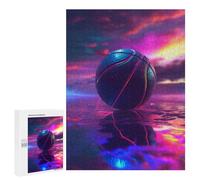 Rompecabezas 500 PCS para Adolescentes Basketball Sport Neon Rompecabezas Juego De Ingenio Aliviador De Estrés Desafiante para Completar 500 PCS