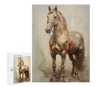 Rompecabezas 500 PCS para Adolescentes Beautiful Horse Animal Art Rompecabezas para Adultos Juegos Relajantes Decoración del Hogar Cumpleaños Y Navidad 500 PCS
