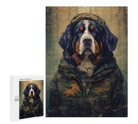 Rompecabezas 500 PCS para Adolescentes Bernese Mountain Dog Camo Rompecabezas para Adultos Juegos Relajantes Arte De Pared Oferta como Regalos para Toda La Familia 500 PCS