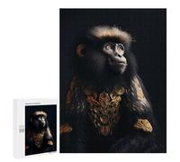 Rompecabezas 500 PCS para Adolescentes Black and Gold Monkey Rompecabezas para Adultos Juego Familiar Una Obra De Arte como Regalo para Toda La Familia 500 PCS