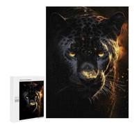 Rompecabezas 500 PCS para Adolescentes Black Jaguar in Gold Rompecabezas para Adultos Juego Práctico Arte De Pared Desafiante De Completar 500 PCS