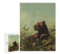 Rompecabezas 500 PCS para Adolescentes Black Panther in Jungle Rompecabezas para Adultos Juguete Decoración De Pared Difícil Difícil Desafiante De Completar 500 PCS