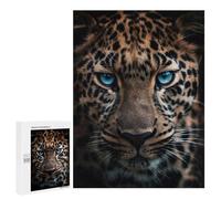 Rompecabezas 500 PCS para Adolescentes Blue Eyed Leopard Rompecabezas Juego De Ingenio Aliviador De Estrés Desafiante para Completar 500 PCS
