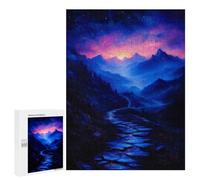 Rompecabezas 500 PCS para Adolescentes Blue Misty Mountains Rompecabezas para Adultos Juego Familiar Una Obra De Arte como Regalo para Toda La Familia 500 PCS