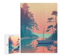 Rompecabezas 500 PCS para Adolescentes Boat on The River Rompecabezas para Adultos Juguete Decoración De Pared Difícil Difícil Desafiante De Completar 500 PCS