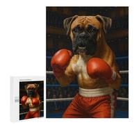 Rompecabezas 500 PCS para Adolescentes Boxer Dog in Boxing Ring Rompecabezas DIY Juguetes Una Obra De Arte como Regalo para Toda La Familia 500 PCS