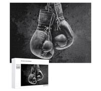 Rompecabezas 500 PCS para Adolescentes Boxing Gloves The Heart of Combat Sports Rompecabezas para Adultos Juegos Relajantes Decoración Interacción Entre Padres E Hijos 500 PCS