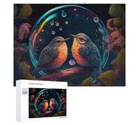 Rompecabezas 500 PCS para Adolescentes Bubble of Birds in Fantasy Forest Rompecabezas para Adultos Juguete Decoración De Pared Mejora La Memoria Ayuda A Ejercitar El Cerebro 500 PCS