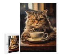 Rompecabezas 500 PCS para Adolescentes Caffeine Cat 3 Rompecabezas Juego De Ingenio Aliviador De Estrés Desafiante para Completar 500 PCS