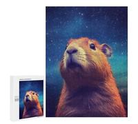 Rompecabezas 500 PCS para Adolescentes Capybara Night Galaxy Rompecabezas Juegos Familiares Ensamblaje De Patrones Cumpleaños Y Navidad 500 PCS
