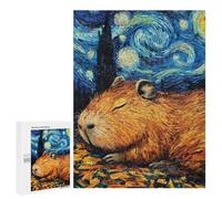 Rompecabezas 500 PCS para Adolescentes Capybara Sleeping Starry Night Rompecabezas para Adultos Juguete Decoración De Pared Difícil Difícil Desafiante De Completar 500 PCS
