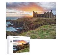 Rompecabezas 500 PCS para Adolescentes Castle Ruins at Sunset by The Sea Rompecabezas para Adultos Juego Familiar Carrera De Velocidad De Manos Regalos para Reducir El Estrés 500 PCS