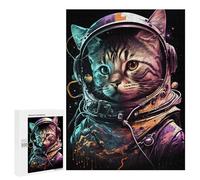 Rompecabezas 500 PCS para Adolescentes Cat As An Astronaut Rompecabezas para Adultos Juego Familiar Una Obra De Arte como Regalo para Toda La Familia 500 PCS