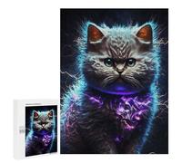 Rompecabezas 500 PCS para Adolescentes Cat Electric Sparks Dark Rompecabezas para Adultos Juego Práctico Pero Divertido Y Humorístico Regalo De Cumpleaños, Regalos, 500 PCS