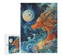 Rompecabezas 500 PCS para Adolescentes Celestial Dragons Gaze Rompecabezas para Adultos Juego Práctico Decoración del Hogar Cumpleaños Y Navidad 500 PCS