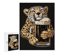 Rompecabezas 500 PCS para Adolescentes Cheetah Beer Rompecabezas DIY Juguetes Una Obra De Arte como Regalo para Toda La Familia 500 PCS