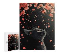 Rompecabezas 500 PCS para Adolescentes Cherry Blossom Cat Rompecabezas para Adultos Juguetes DIY para La Diversión Familiar Ayuda A Ejercitar El Cerebro 500 PCS