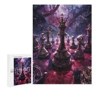 Rompecabezas 500 PCS para Adolescentes Chessboard in A Mystical Forest Rompecabezas para Adultos Juego Práctico Arte De Pared Desafiante De Completar 500 PCS