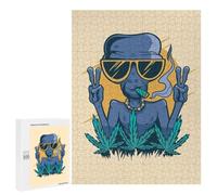 Rompecabezas 500 PCS para Adolescentes Chill with Cannabis Leaf Rompecabezas para Adultos Juguete Decoración De Pared Difícil Difícil Desafiante De Completar 500 PCS