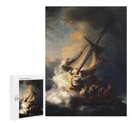 Rompecabezas 500 PCS para Adolescentes Christ in The Storm Rompecabezas para Adultos Juego Práctico Decoración del Hogar Cumpleaños Y Navidad 500 PCS