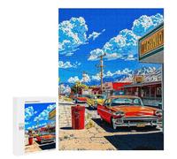 Rompecabezas 500 PCS para Adolescentes Classic Cars on A Sunny Day Rompecabezas para Adultos Juguete Decoración De Pared Difícil Difícil Desafiante De Completar 500 PCS