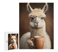 Rompecabezas 500 PCS para Adolescentes Coffee Llama Rompecabezas Juego De Ingenio Aliviador De Estrés Desafiante para Completar 500 PCS