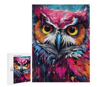 Rompecabezas 500 PCS para Adolescentes Colorful Abstract Owl Art-5 Rompecabezas para Adultos Juegos Relajantes Difícil Difícil Desafío Educativo 500 PCS