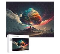 Rompecabezas 500 PCS para Adolescentes Colorful Clouds Over A Desert Landscape Rompecabezas para Adultos Juguete Decoración De Pared Mejora La Memoria Ayuda A Ejercitar El Cerebro 500 PCS