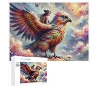 Rompecabezas 500 PCS para Adolescentes Colorful Fantasy Bird Ride Rompecabezas para Adultos Juegos Relajantes Decoración Interacción Entre Padres E Hijos 500 PCS