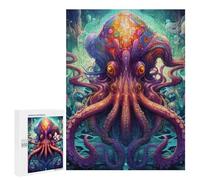 Rompecabezas 500 PCS para Adolescentes Colorful Octopus in Fantasy Ocean Rompecabezas para Adultos Juegos Divertidos Una Obra De Arte Ayuda A Ejercitar El Cerebro 500 PCS