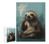 Rompecabezas 500 PCS para Adolescentes Cool Sloth Smoking Rompecabezas DIY Juguetes Una Obra De Arte como Regalo para Toda La Familia 500 PCS