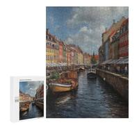 Rompecabezas 500 PCS para Adolescentes Copenhagen Charm Denmark Rompecabezas Juego De Ingenio Aliviador De Estrés Desafiante para Completar 500 PCS