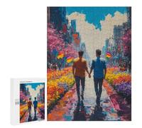 Rompecabezas 500 PCS para Adolescentes Couple Walking in City Rompecabezas para Adultos Juego Práctico Pero Divertido Y Humorístico para Cumpleaños, Navidad 500 PCS