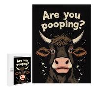 Rompecabezas 500 PCS para Adolescentes Cow Pooping Meme Rompecabezas para Adultos Juegos De Relajación Vacaciones En Casa Matar El Tiempo 500 PCS