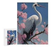 Rompecabezas 500 PCS para Adolescentes Crane Sakura Flowers Japan Rompecabezas para Adultos Juego Práctico Decoración del Hogar Cumpleaños Y Navidad 500 PCS