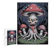 Rompecabezas 500 PCS para Adolescentes Creepy Mushroom Skull in Dark Forest Rompecabezas para Adultos Juego Práctico Regalo De Cumpleaños Regalo De Cumpleaños, Regalos, 500 PCS