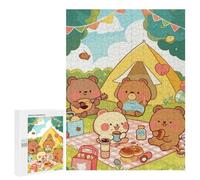 Rompecabezas 500 PCS para Adolescentes Cute Bear Camping Picnic Rompecabezas para Adultos Juegos De Relajación Vacaciones En Casa Matar El Tiempo 500 PCS