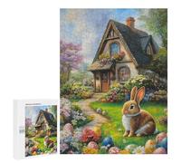 Rompecabezas 500 PCS para Adolescentes Cute Easter Bunny Painting Rompecabezas DIY Juguetes Una Obra De Arte como Regalo para Toda La Familia 500 PCS