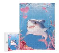 Rompecabezas 500 PCS para Adolescentes Cute Shark in Live Underwater Rompecabezas para Adultos Juego Práctico Arte De Pared Desafiante De Completar 500 PCS