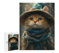 Rompecabezas 500 PCS para Adolescentes Cute Witch Cat Rompecabezas para Adultos Juego Familiar Decoración del Hogar para Cumpleaños, Navidad 500 PCS
