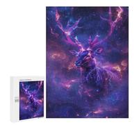 Rompecabezas 500 PCS para Adolescentes Deer Space Animal Rompecabezas Juegos Familiares Ensamblaje De Patrones Cumpleaños Y Navidad 500 PCS