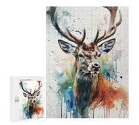Rompecabezas 500 PCS para Adolescentes Deer Watercolor Animals Rompecabezas DIY Juguetes Una Obra De Arte como Regalo para Toda La Familia 500 PCS