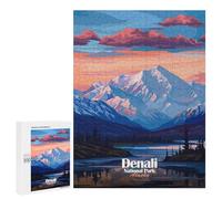 Rompecabezas 500 PCS para Adolescentes Denali National Park Alaska Landscape Rompecabezas para Adultos Juegos Familiares Carrera De Velocidad De Manos para Cumpleaños, Navidad 500 PCS