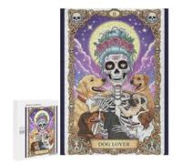 Rompecabezas 500 PCS para Adolescentes Dog Lover Tarot Card Illustration Rompecabezas para Adultos Juegos Familiares Carrera De Velocidad De Manos para Cumpleaños, Navidad 500 PCS