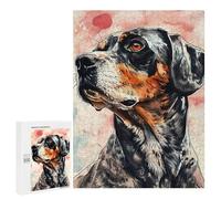 Rompecabezas 500 PCS para Adolescentes Dog Watercolor Portrait Rompecabezas para Adultos Juego Familiar Decoración del Hogar para Cumpleaños, Navidad 500 PCS