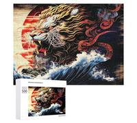 Rompecabezas 500 PCS para Adolescentes Dragon and Phoenix Symbolic Artwork Rompecabezas Juegos Relajantes Mejora La Memoria Oferta como Regalos para Toda La Familia 500 PCS