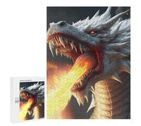 Rompecabezas 500 PCS para Adolescentes Dragon Breath Fire Artwork Rompecabezas Juegos Familiares Ensamblaje De Patrones Cumpleaños Y Navidad 500 PCS