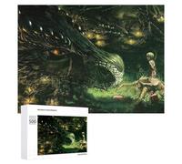 Rompecabezas 500 PCS para Adolescentes Dragon'S Gaze A Fantasy Encounter Rompecabezas para Adolescentes Juegos Divertidos Ensamblaje De Patrones Ayuda Al Cerebro A Ejercitarse 500 PCS